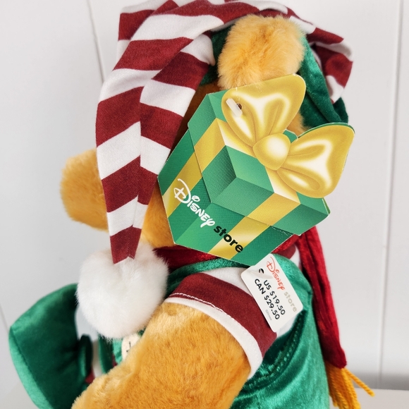 New Disney Winnie The Pooh Bear Christmas Elf Plush Stuffed Animal 12" Holiday - Picture 4 of 8